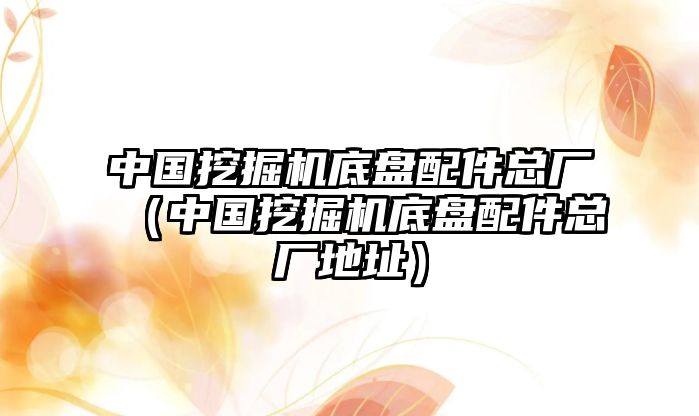 中國挖掘機底盤配件總廠（中國挖掘機底盤配件總廠地址）