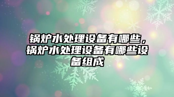 鍋爐水處理設備有哪些，鍋爐水處理設備有哪些設備組成