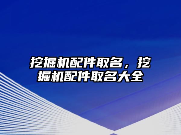 挖掘機配件取名，挖掘機配件取名大全