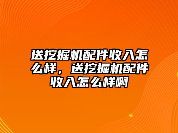 送挖掘機配件收入怎么樣，送挖掘機配件收入怎么樣啊