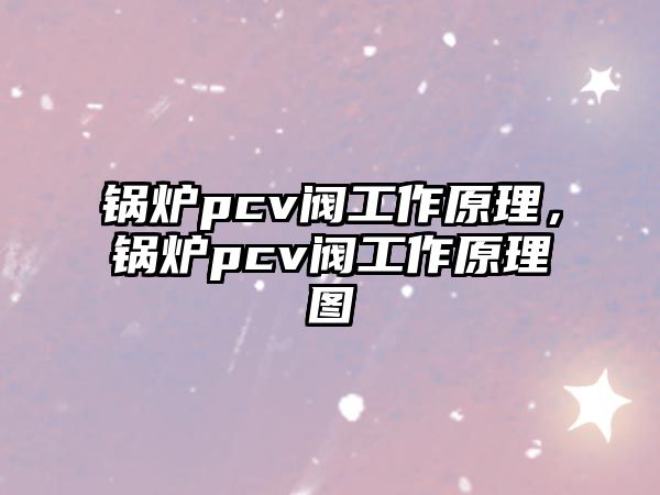 鍋爐pcv閥工作原理，鍋爐pcv閥工作原理圖