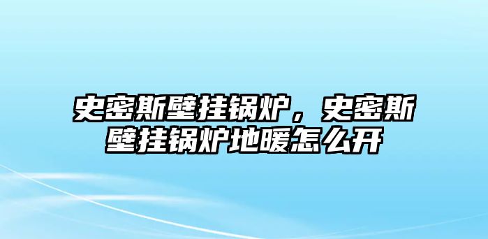 史密斯壁掛鍋爐，史密斯壁掛鍋爐地暖怎么開