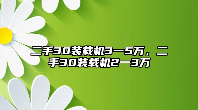 二手30裝載機3一5萬，二手30裝載機2一3萬