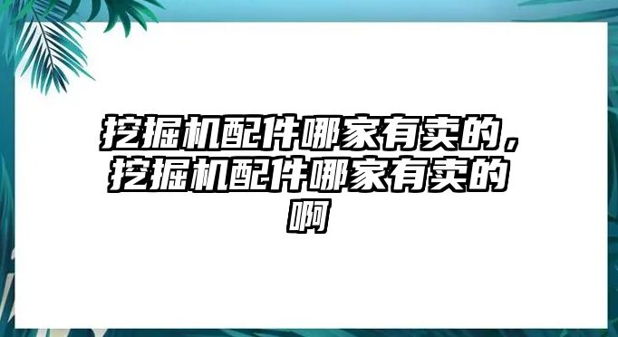 挖掘機配件哪家有賣的，挖掘機配件哪家有賣的啊