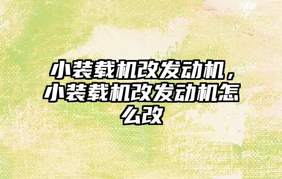 小裝載機改發動機，小裝載機改發動機怎么改