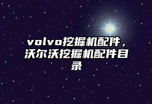 volvo挖掘機配件，沃爾沃挖掘機配件目錄