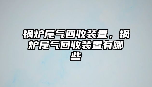 鍋爐尾氣回收裝置，鍋爐尾氣回收裝置有哪些