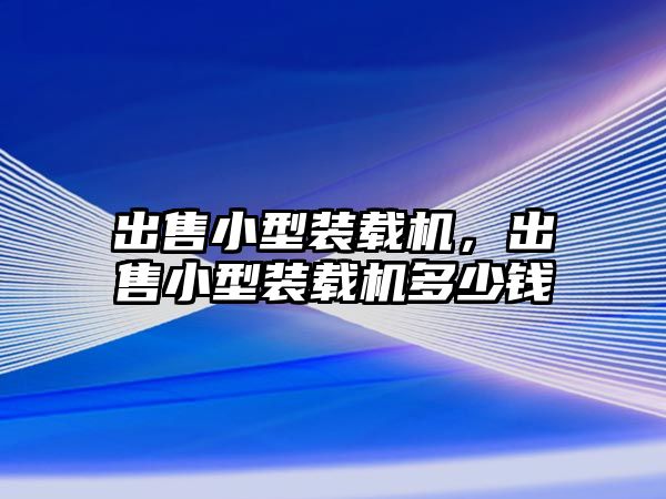 出售小型裝載機，出售小型裝載機多少錢