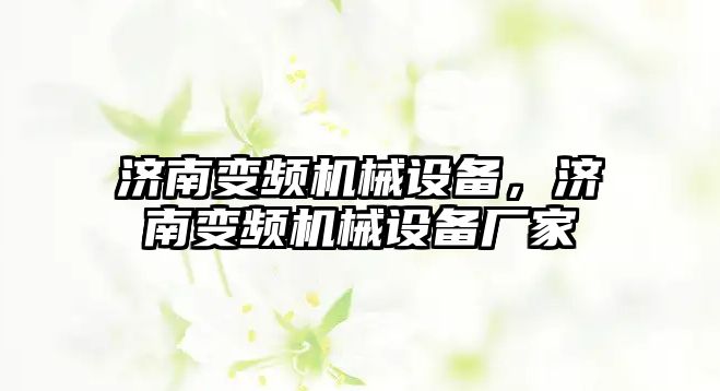 濟南變頻機械設備，濟南變頻機械設備廠家