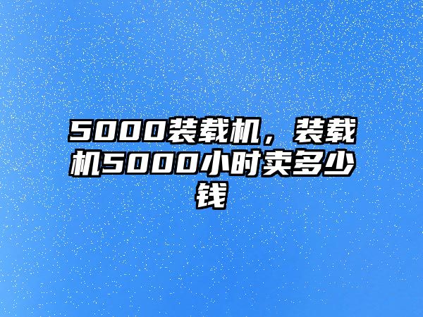 5000裝載機，裝載機5000小時賣多少錢