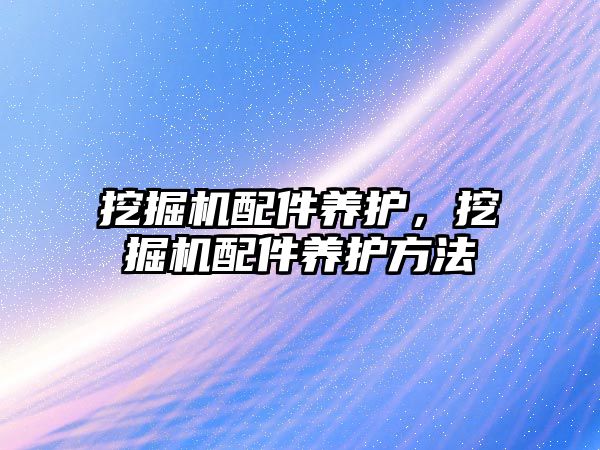 挖掘機配件養護，挖掘機配件養護方法