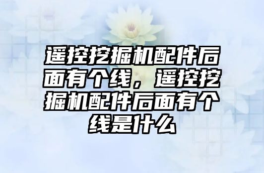 遙控挖掘機配件后面有個線，遙控挖掘機配件后面有個線是什么