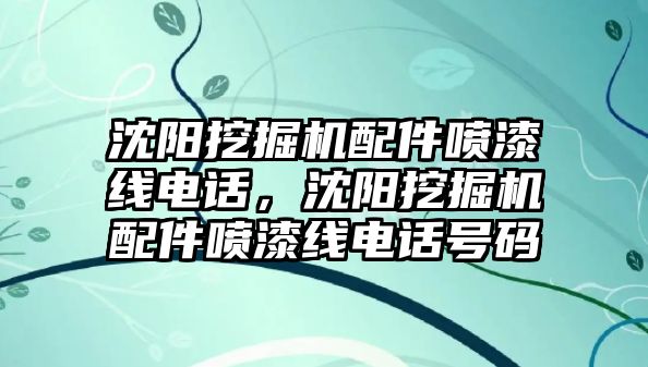 沈陽挖掘機配件噴漆線電話，沈陽挖掘機配件噴漆線電話號碼