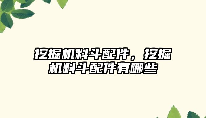 挖掘機料斗配件，挖掘機料斗配件有哪些