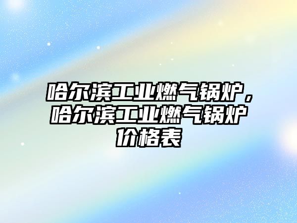 哈爾濱工業燃氣鍋爐，哈爾濱工業燃氣鍋爐價格表