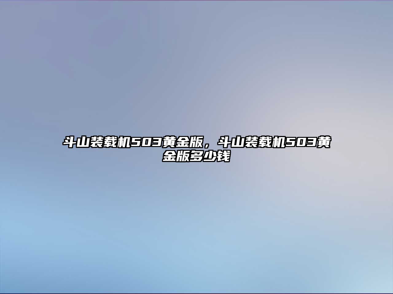 斗山裝載機503黃金版，斗山裝載機503黃金版多少錢