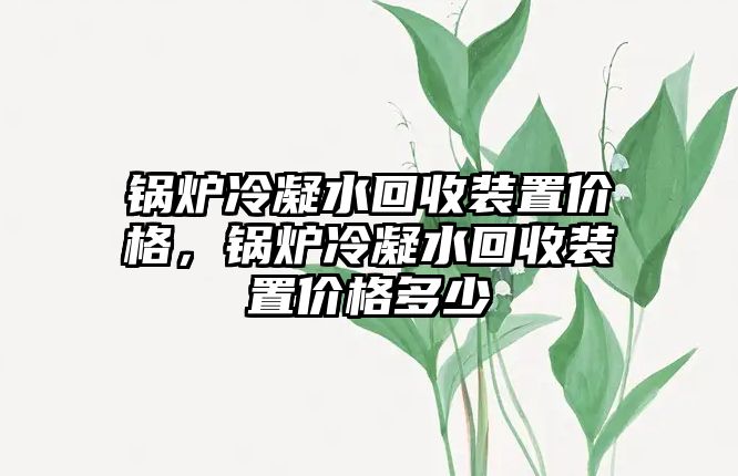 鍋爐冷凝水回收裝置價(jià)格，鍋爐冷凝水回收裝置價(jià)格多少