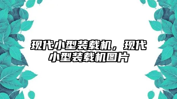 現代小型裝載機，現代小型裝載機圖片