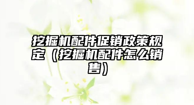 挖掘機配件促銷政策規定（挖掘機配件怎么銷售）