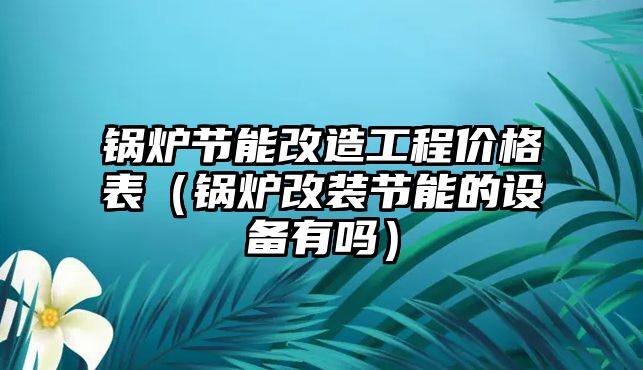 鍋爐節(jié)能改造工程價(jià)格表（鍋爐改裝節(jié)能的設(shè)備有嗎）