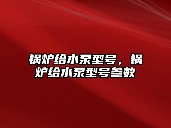 鍋爐給水泵型號，鍋爐給水泵型號參數