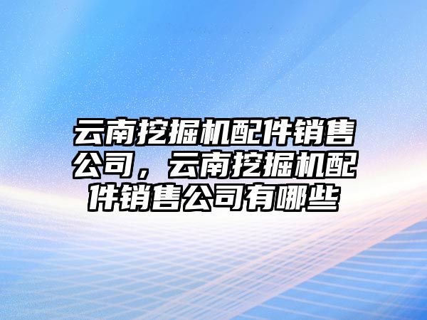 云南挖掘機配件銷售公司，云南挖掘機配件銷售公司有哪些