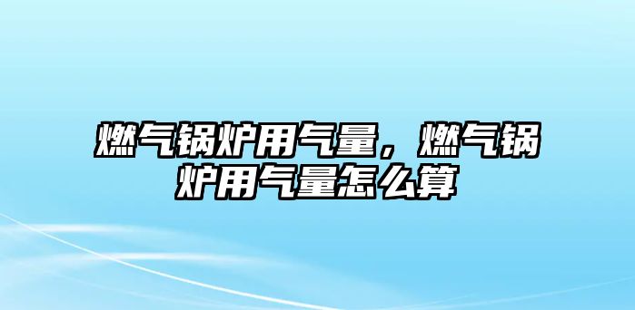 燃氣鍋爐用氣量，燃氣鍋爐用氣量怎么算