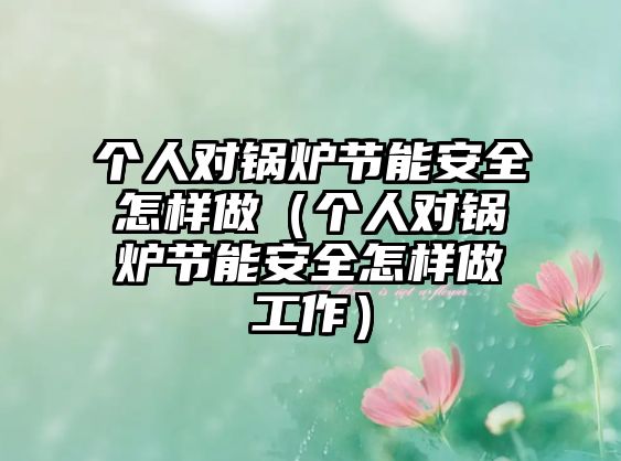 個人對鍋爐節能安全怎樣做（個人對鍋爐節能安全怎樣做工作）