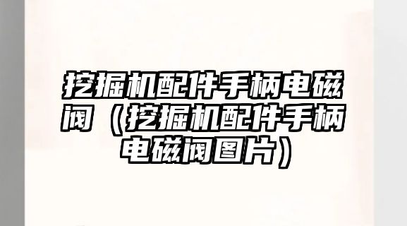 挖掘機配件手柄電磁閥（挖掘機配件手柄電磁閥圖片）