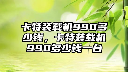 卡特裝載機990多少錢，卡特裝載機990多少錢一臺