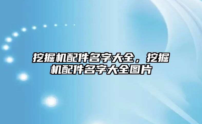 挖掘機配件名字大全，挖掘機配件名字大全圖片