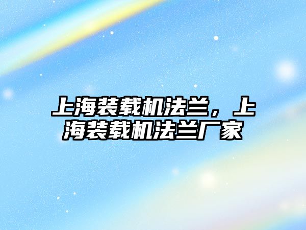 上海裝載機法蘭，上海裝載機法蘭廠家