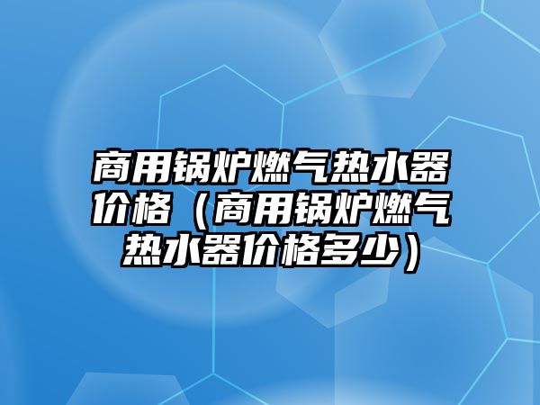 商用鍋爐燃氣熱水器價格（商用鍋爐燃氣熱水器價格多少）