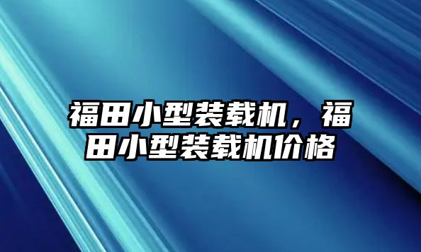 福田小型裝載機，福田小型裝載機價格