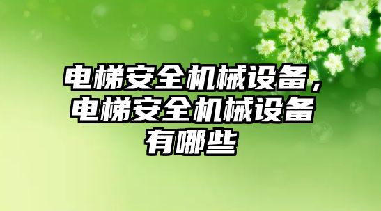 電梯安全機械設備，電梯安全機械設備有哪些