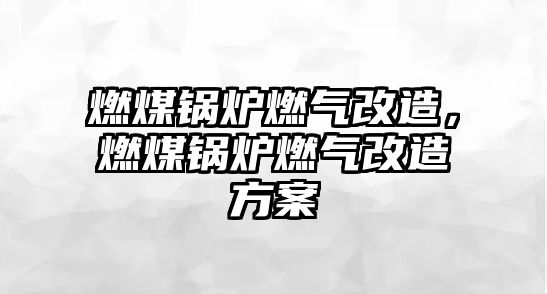 燃煤鍋爐燃氣改造，燃煤鍋爐燃氣改造方案