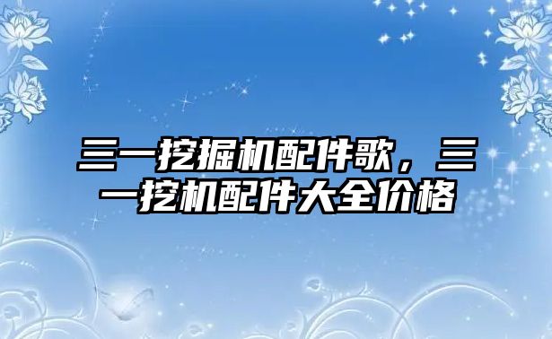 三一挖掘機(jī)配件歌，三一挖機(jī)配件大全價(jià)格