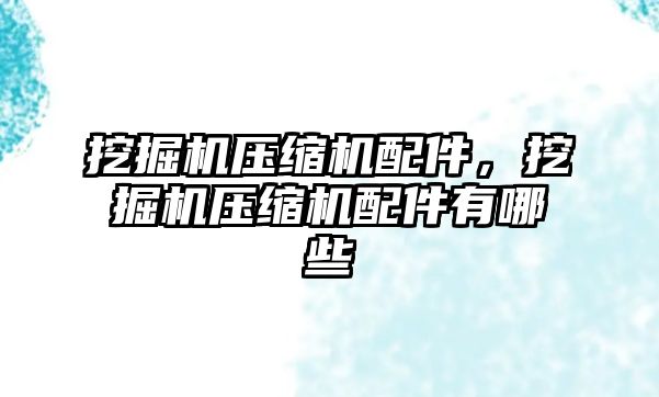 挖掘機壓縮機配件，挖掘機壓縮機配件有哪些