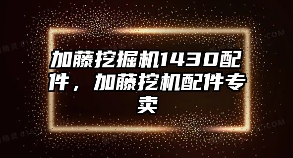 加藤挖掘機1430配件，加藤挖機配件專賣