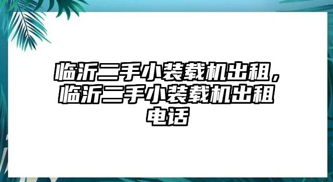 臨沂二手小裝載機出租，臨沂二手小裝載機出租電話