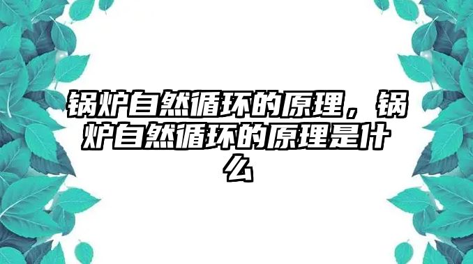 鍋爐自然循環的原理，鍋爐自然循環的原理是什么