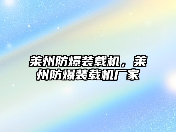 萊州防爆裝載機(jī)，萊州防爆裝載機(jī)廠家