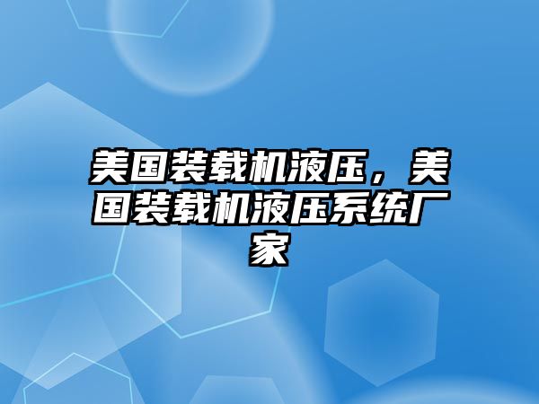 美國裝載機(jī)液壓，美國裝載機(jī)液壓系統(tǒng)廠家