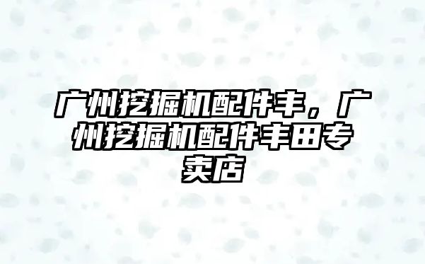 廣州挖掘機配件豐，廣州挖掘機配件豐田專賣店