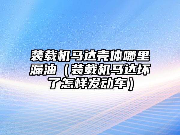 裝載機馬達殼體哪里漏油（裝載機馬達壞了怎樣發(fā)動車）