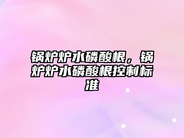 鍋爐爐水磷酸根，鍋爐爐水磷酸根控制標(biāo)準(zhǔn)