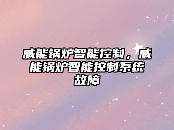 威能鍋爐智能控制，威能鍋爐智能控制系統故障