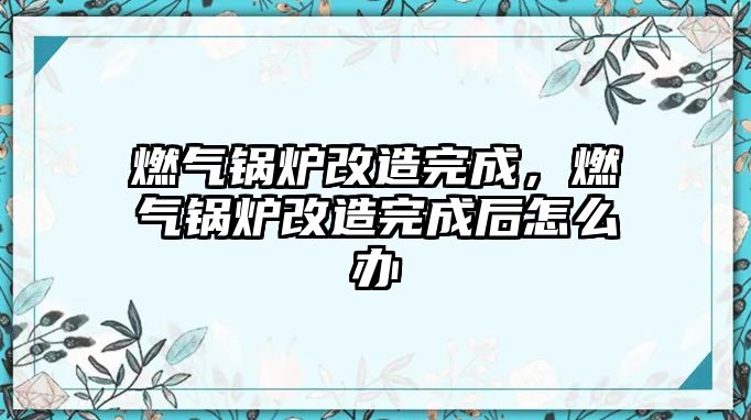 燃氣鍋爐改造完成，燃氣鍋爐改造完成后怎么辦