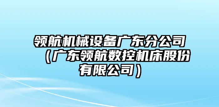 領(lǐng)航機(jī)械設(shè)備廣東分公司（廣東領(lǐng)航數(shù)控機(jī)床股份有限公司）