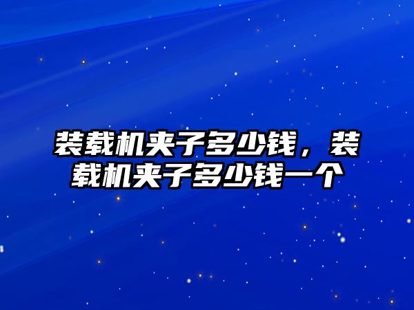 裝載機夾子多少錢，裝載機夾子多少錢一個